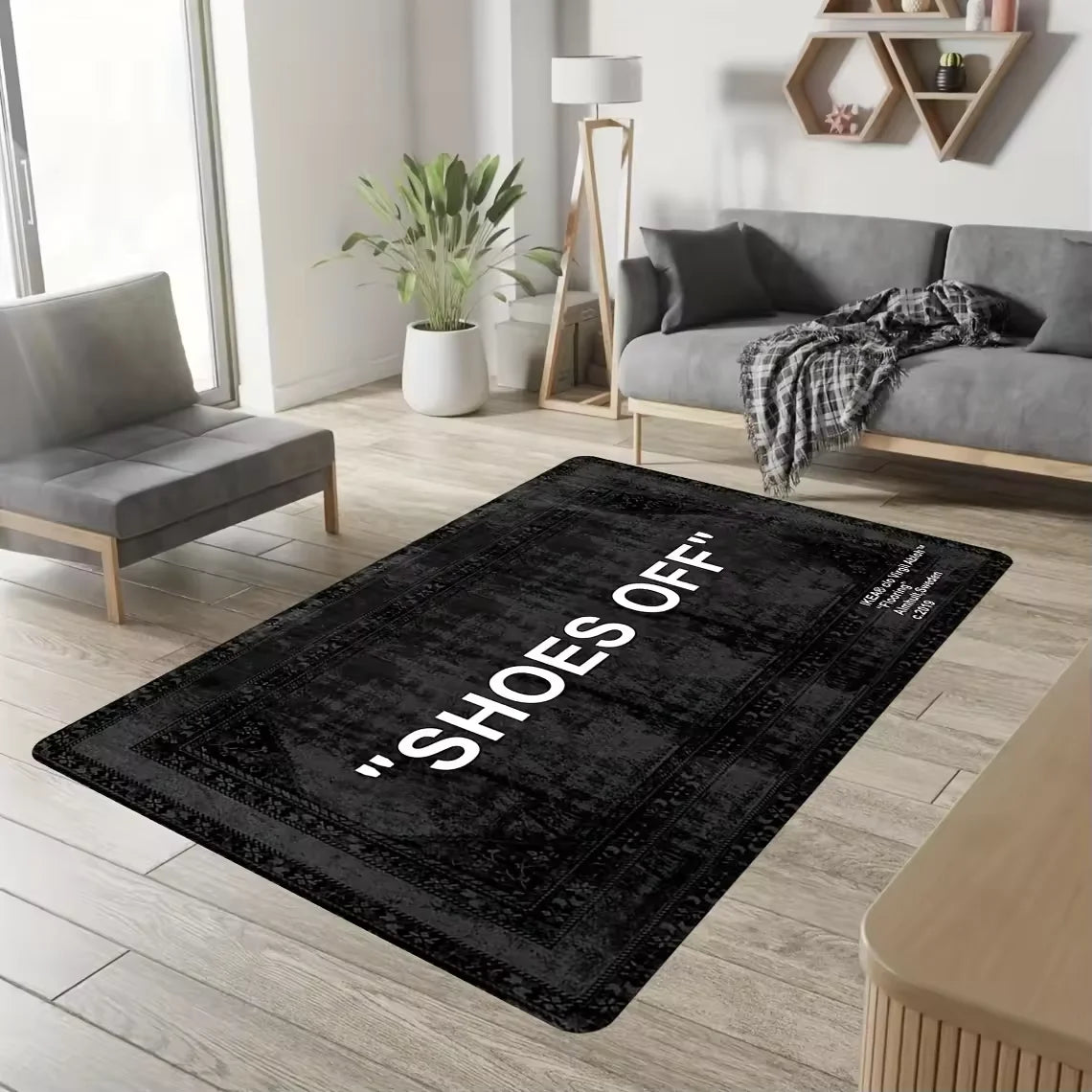 VIKAMA Shoes-Off Rug Hypebeast Lightweight Washable Bedroom Living Room Mat Home Decor
