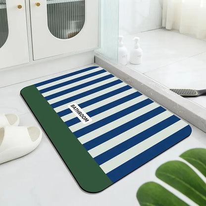 Non-Slip Bath Mat Striped Star Royal Blue Rug Independence Day Bedroom Bathroom Carpet Home Decor