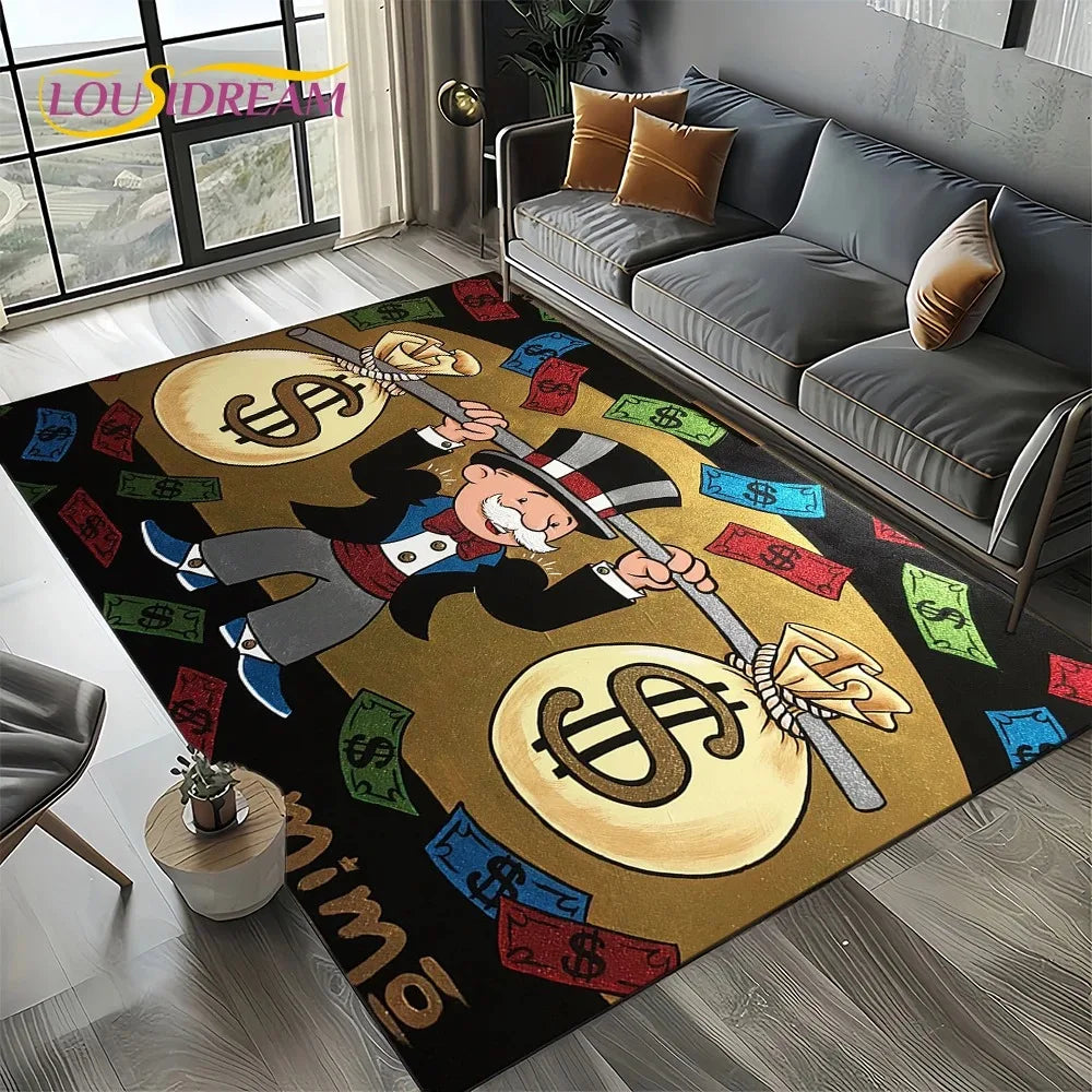 3D Monopoly Dollar Game Area Rug