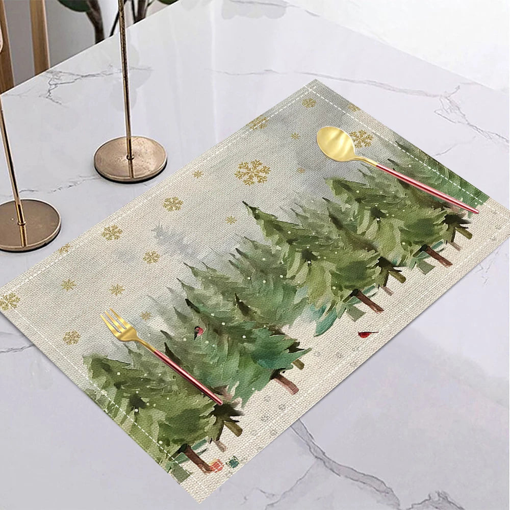 Christmas Tree Non-Slip Table Placemat Set