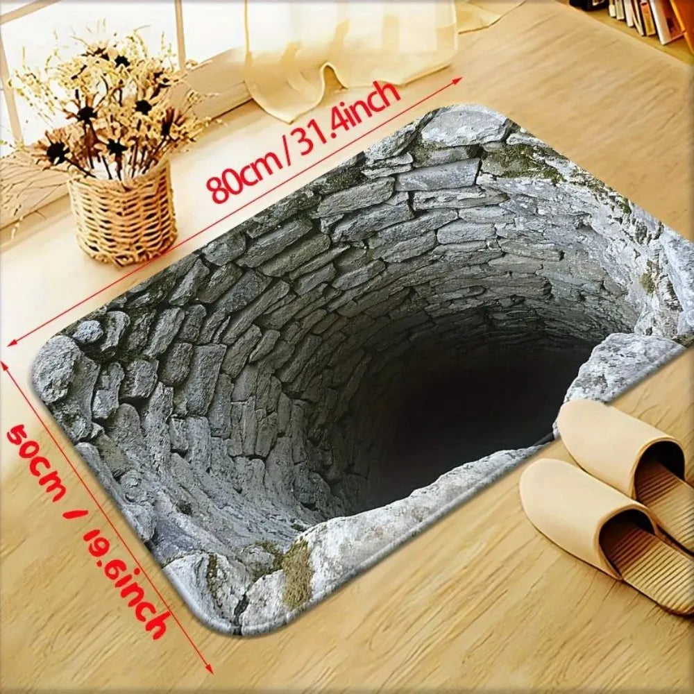 VIKAMA 3D Polyester Doormat Non-Slip Water-Absorbent Bathroom Door Mat Home Decor