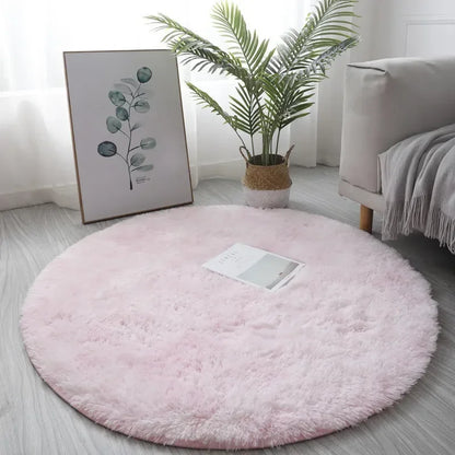 Ultra Soft Fluffy Round White Area Rug