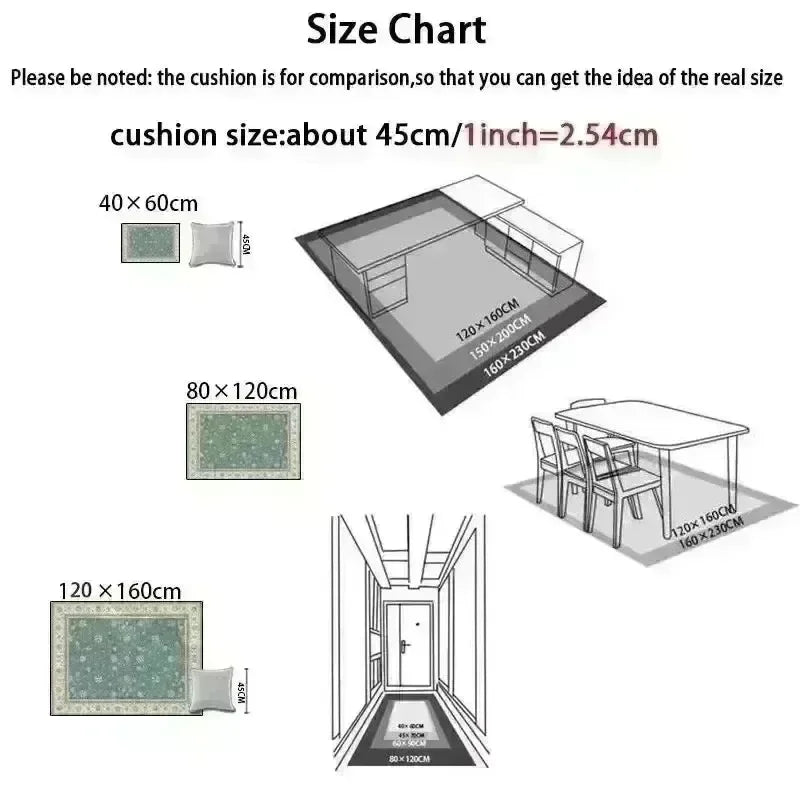 European Cobblestone 3D Effect Rug Non-Slip Carpet Living Room Bedroom Kitchen Entrance Home Decor Mat