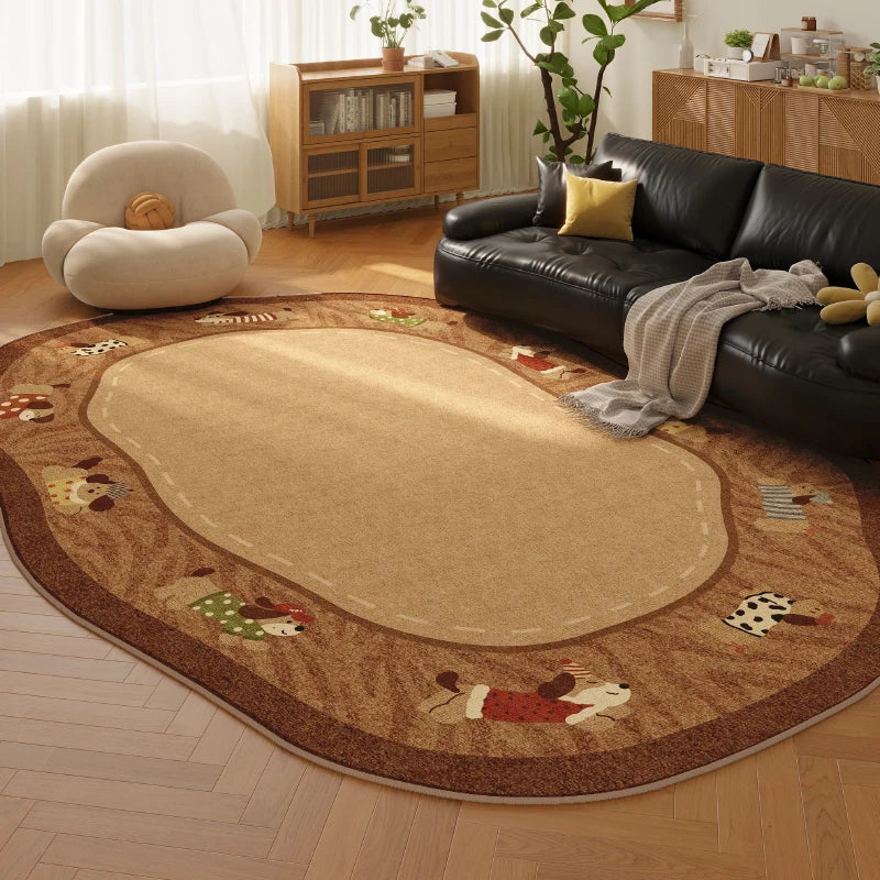 Retro Style Irregular Plush Area Rug