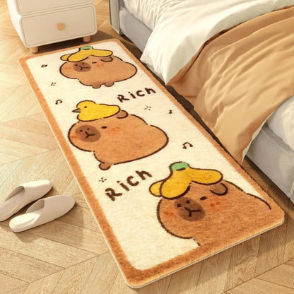 Cute Capybara Cashmere Bedside Rug