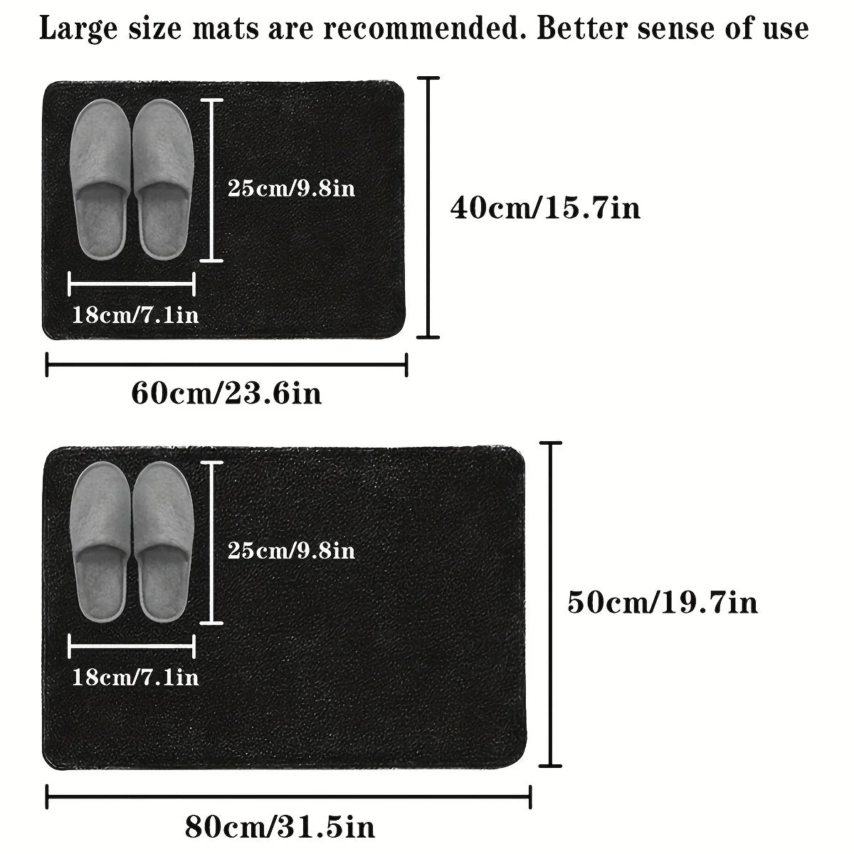 Simple Flannel Bathroom Mat Absorbent Non-Slip Quick-Dry Kitchen Entry Door Floor Mat