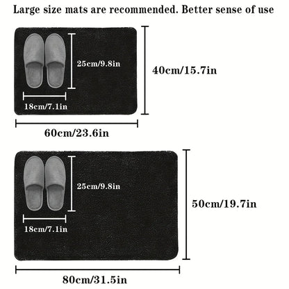 Simple Flannel Bathroom Mat Absorbent Non-Slip Quick-Dry Kitchen Entry Door Floor Mat