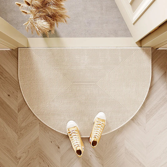 VIKAMA Modern Semi-Circular Entry Door Mat Non-Slip Dirt-Resistant Kitchen Floor Carpet