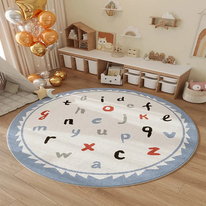 Space Planet Rocket Kids Cartoon Area Rug