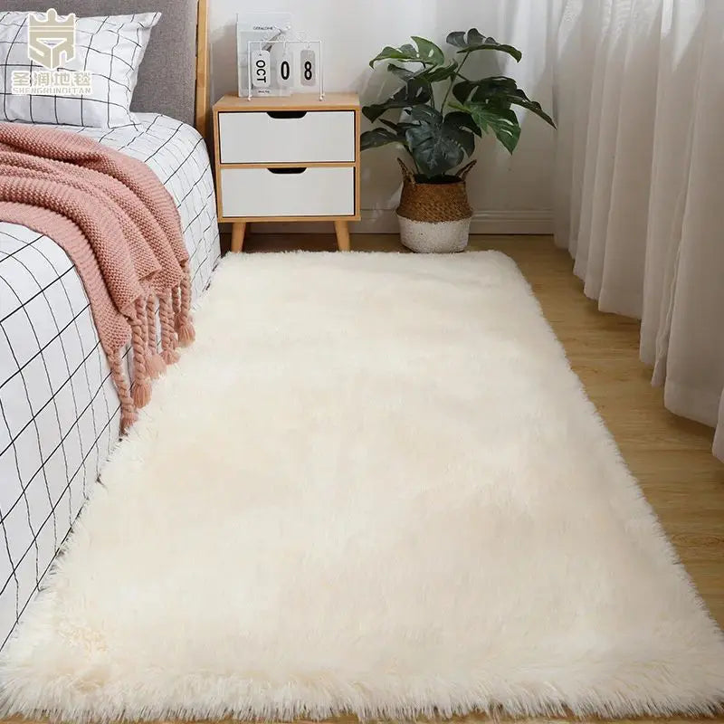 VIKAMA Silk Wool Rug Bedroom Living Room Kids Prayer Carpet Large Decor