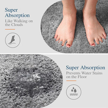 Soft Thick Plush Floor Mat Comfortable Non-Slip Water-Absorbent Carpet Bathroom Bedroom Living Room Home Decor