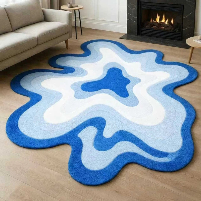Dopamine Color Abstract Irregular Plush Area Rug