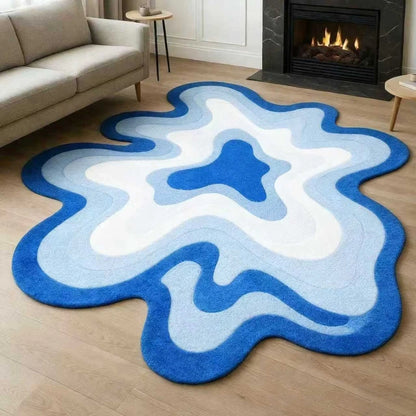 Dopamine Color Abstract Irregular Plush Area Rug