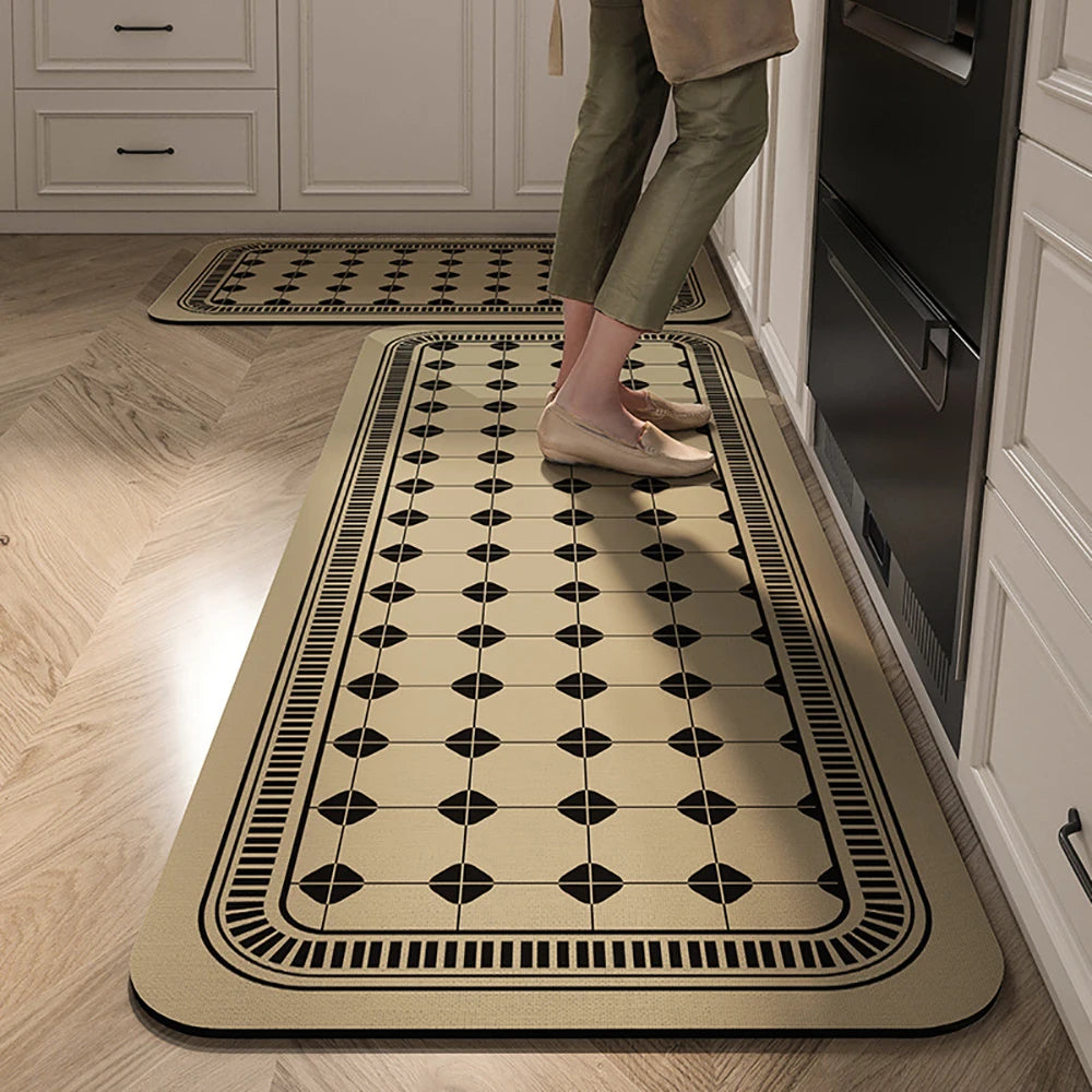 VIKAMA Kitchen Oil-Resistant Floor Mat Absorbent Quick-Dry Non-Slip Bathroom Doormat