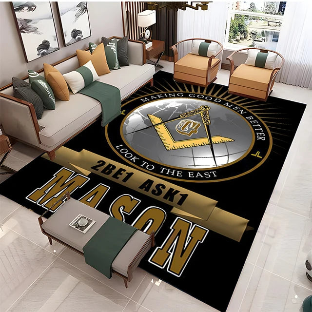 Freemasonry Symbol Non-Slip Area Rug