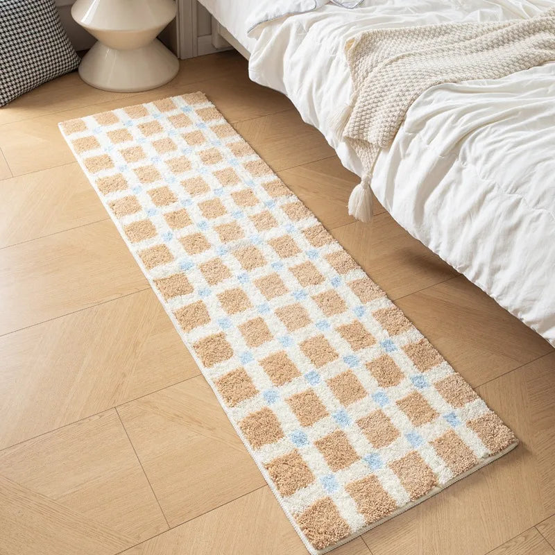 VIKAMA Colorful Geometric Striped Carpet Soft Faux Cashmere Living Room Bedroom Floor Mat