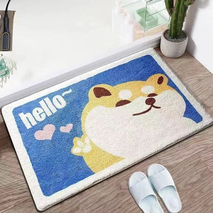Cartoon Bathroom Floor Mat Absorbent Non-Slip Entrance Door Carpet