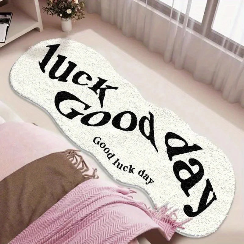 VIKAMA Green Lucky Carpet Soft Non-Slip Bedside Floor Mat Doormat Bedroom Rug Home Decor
