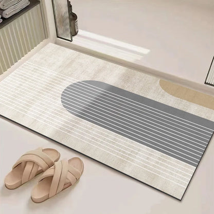 Minimalist Bathroom Floor Mat Diatomaceous Earth Absorbent Non-Slip Quick-Dry Shower Door Rug Home Decor