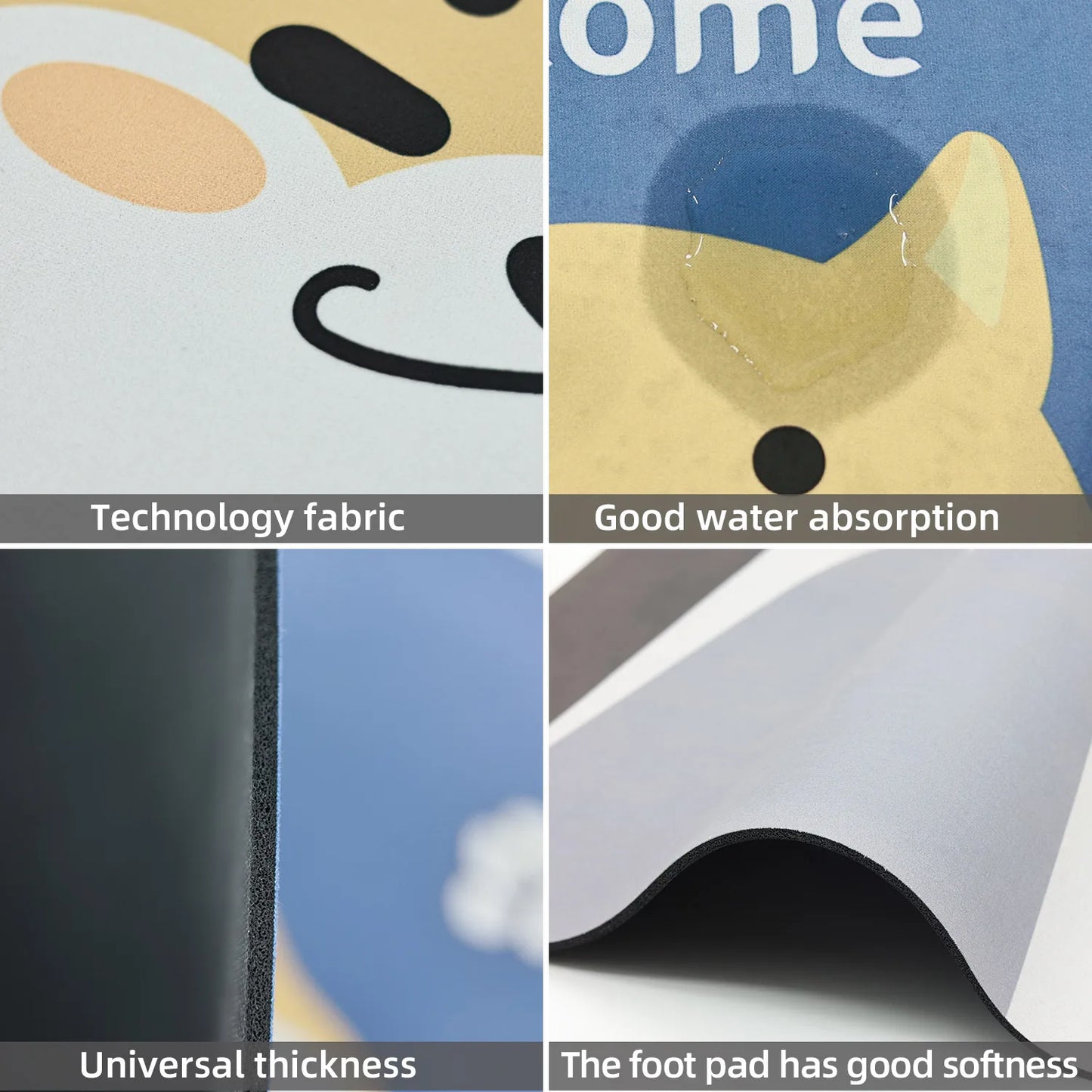 Cartoon Diatomaceous Mud Bathroom Mat Soft Absorbent Non-Slip Floor Rug Toilet Sink Bedroom Carpet Home Decor