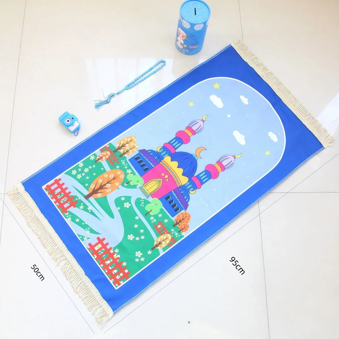 Kids portable prayer rug set