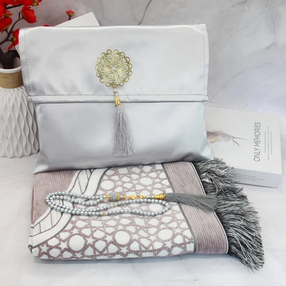Portable Muslim prayer rug set