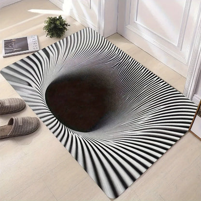 VIKAMA Black Hole Illusion Rug Non-Slip Hallway Bathroom Door Mat Home Decor
