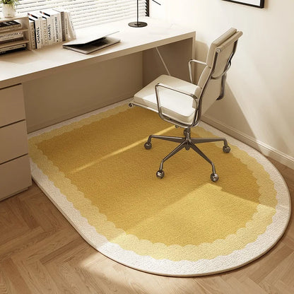 VIKAMA Chair Floor Mat Arched Non-Slip Bedroom Study Office Swivel Chair Rug