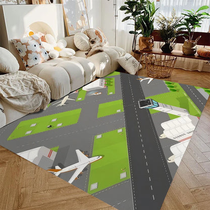 Airport Runway Kids Area Rug