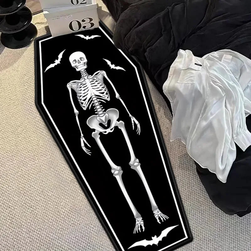VIKAMA Halloween Gothic Skull Vampire Rug Bedroom Living Room Entrance Mat Home Decor