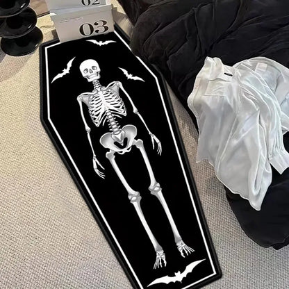 VIKAMA Halloween Gothic Skull Vampire Rug Bedroom Living Room Entrance Mat Home Decor