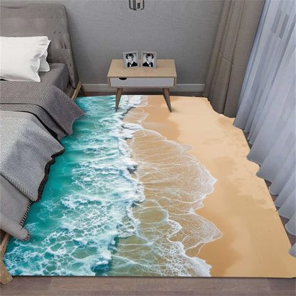 Summer Beach Shell Wave Area Rug