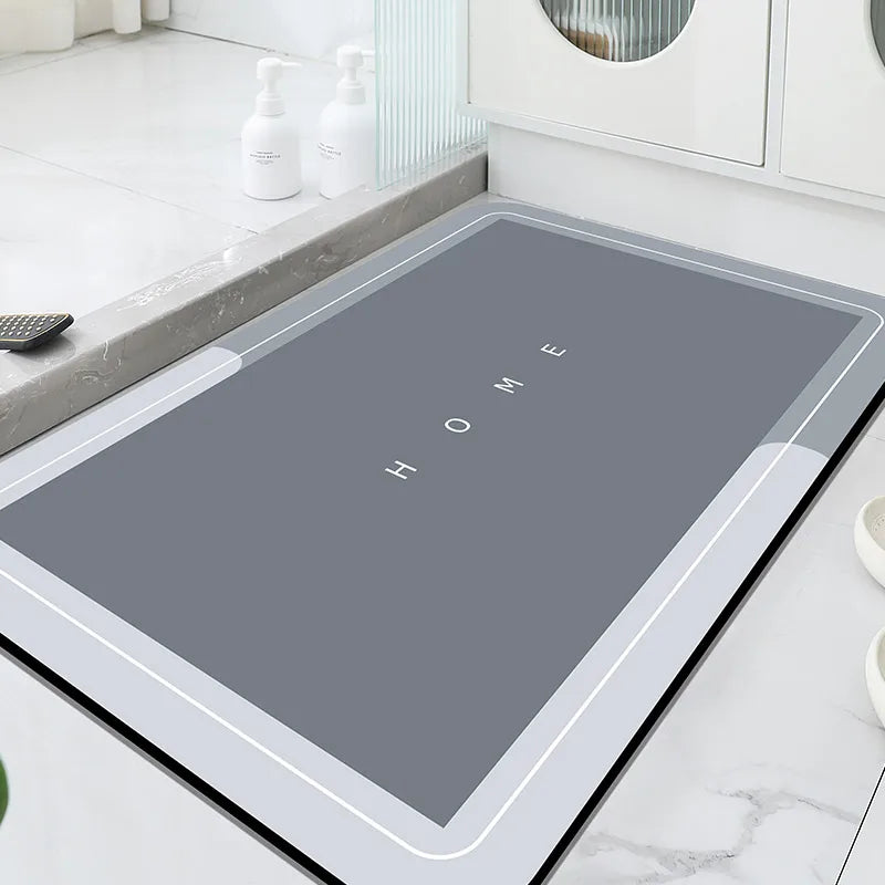 Diatom Mud Bathroom Mat Absorbent Non-Slip Entry Rug Bathtub Shower Door Floor Carpet Hand Washable Home Decor