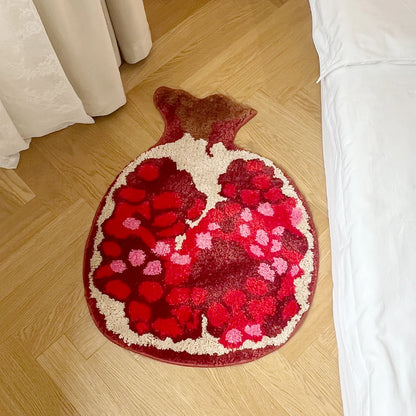 Pomegranate Shaped Tufted Decorative Rug