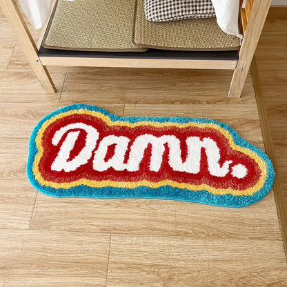 Rainbow Letter Tufted Fluffy Area Rug