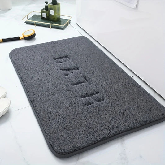 Solid Color Flannel Non-Slip Bathroom Mat