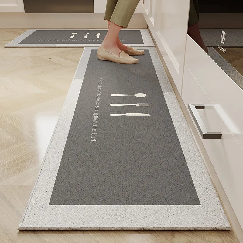 VIKAMA Cartoon Crystal Velvet Non-Slip Kitchen Floor Mat