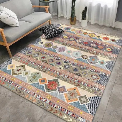 VIKAMA Crystal Velvet 50×80 cm Persian Retro Bohemian Carpet Living Room Sofa Floor Mat Bedroom Door Rug Home Decor