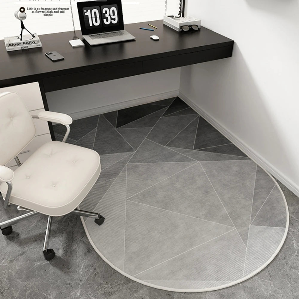 VIKAMA Geometric Computer Chair Floor Mat Non-Slip Office Bedroom Desk Protection Carpet