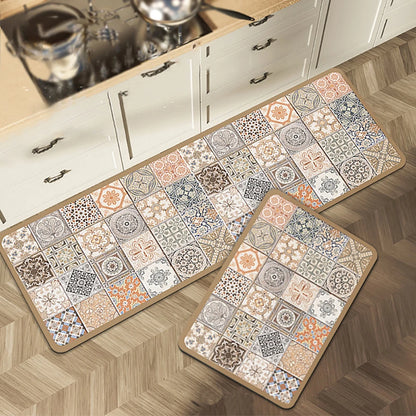 VIKAMA Kitchen Oil-Resistant Floor Mat Absorbent Quick-Dry Non-Slip Bathroom Doormat
