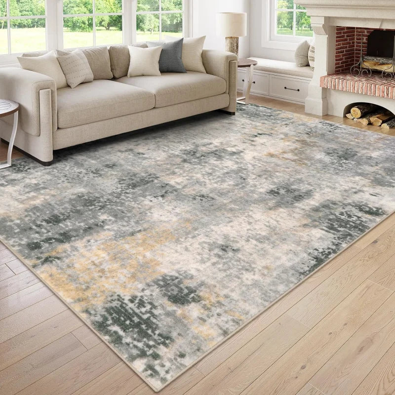 VIKAMA Modern Abstract Crystal Rug Washable Stain-Resistant Living Room Kitchen Entry Mat