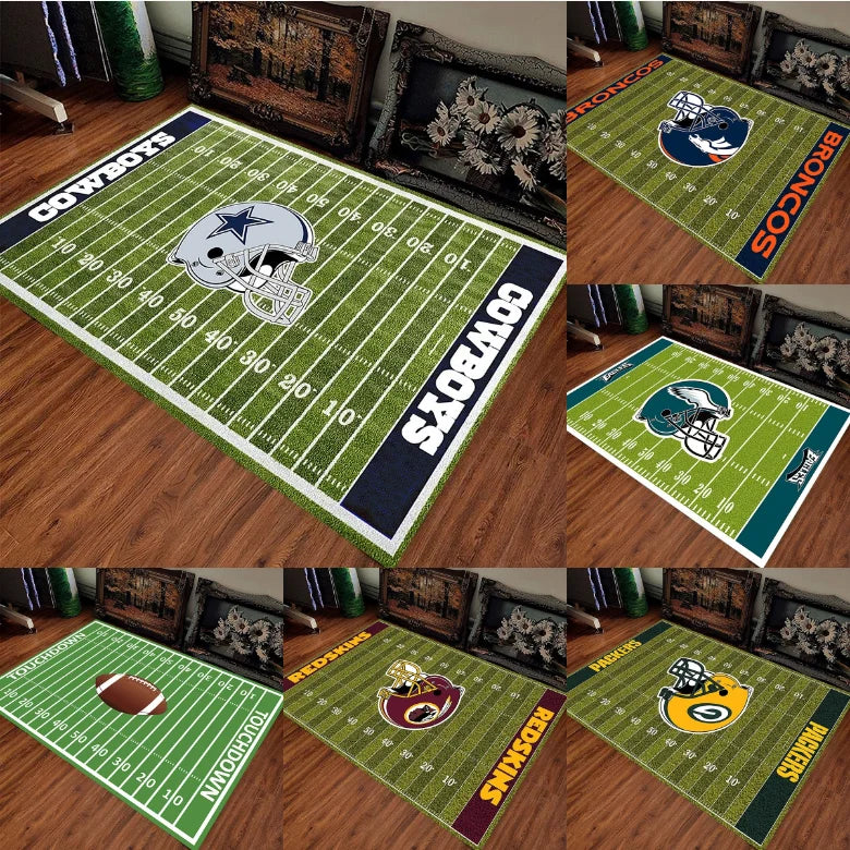 VIKAMA American Football Field Non-Slip Area Rug