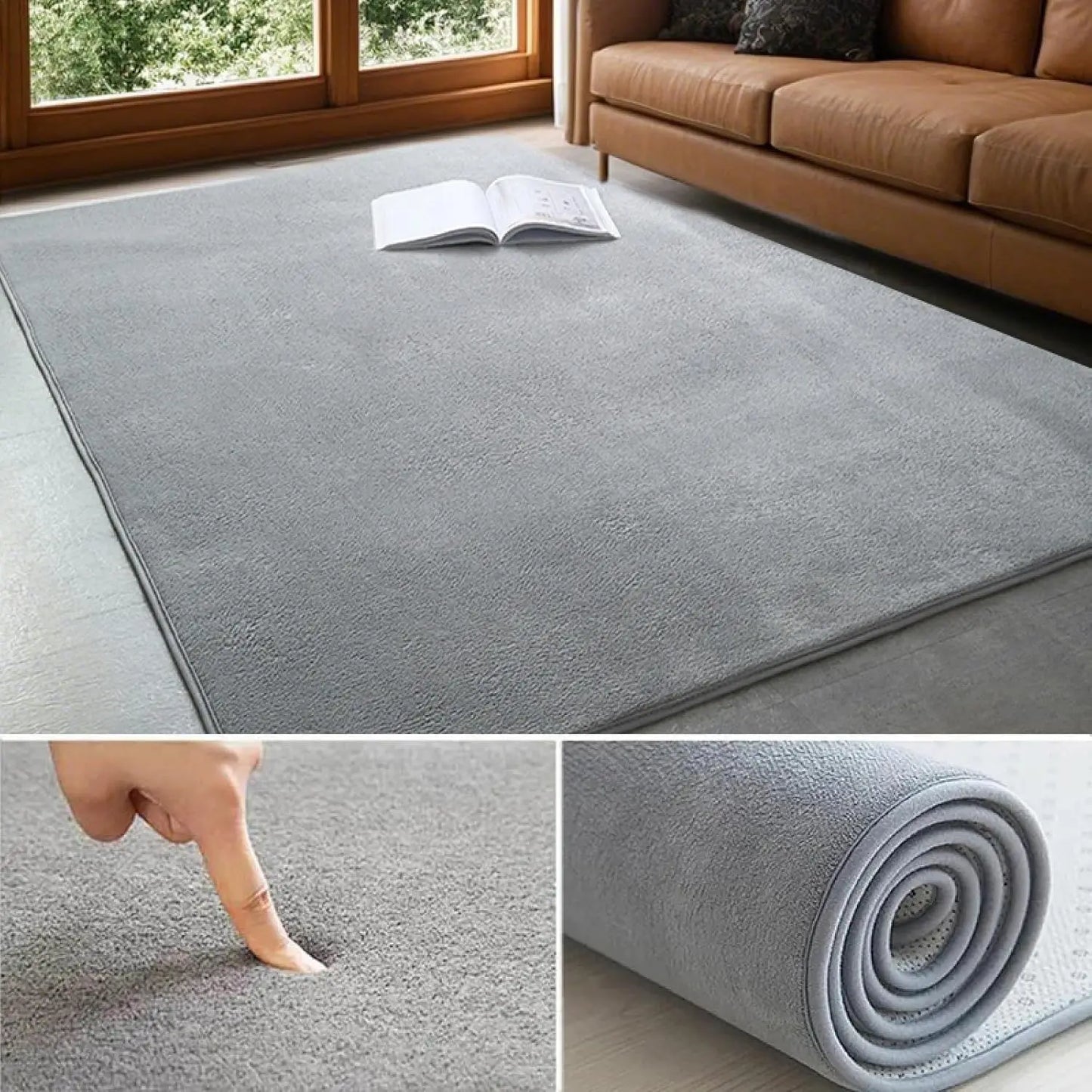 VIKAMA Coral Non-Slip Bedroom & Living Room Area Rug