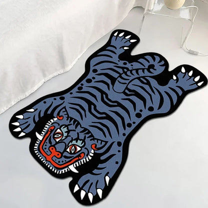 VIKAMA Cartoon Tiger Carpet Non-Slip Kids Bedroom Living Room Floor Mat
