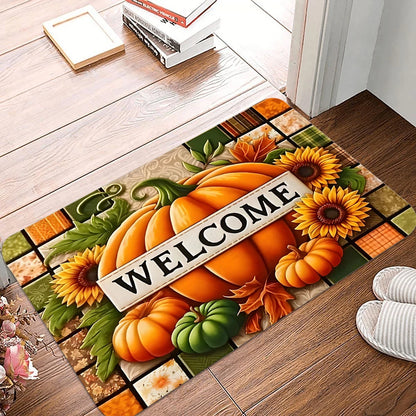 Thanksgiving Pumpkin Non-Slip Welcome Mat