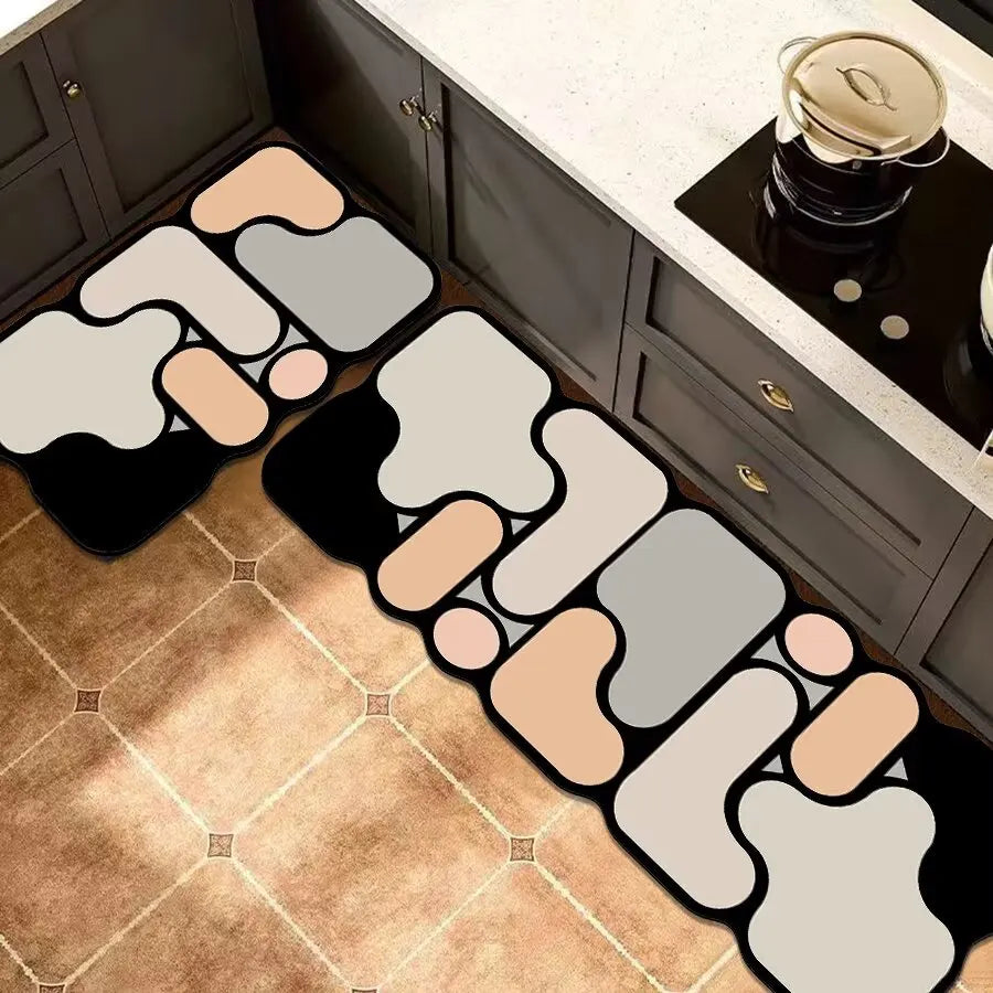 Cuttable non-slip absorbent kitchen mat