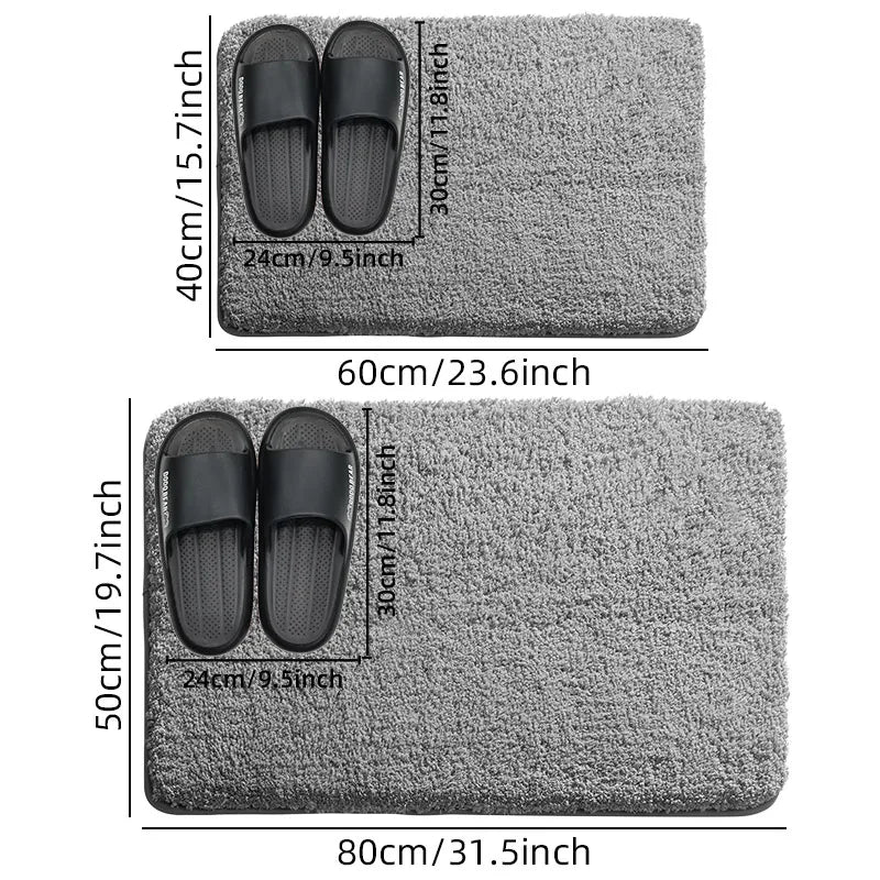 Soft Thick Plush Floor Mat Comfortable Non-Slip Water-Absorbent Carpet Bathroom Bedroom Living Room Home Decor