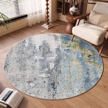 Modern Abstract Round Soft Washable Area Rug