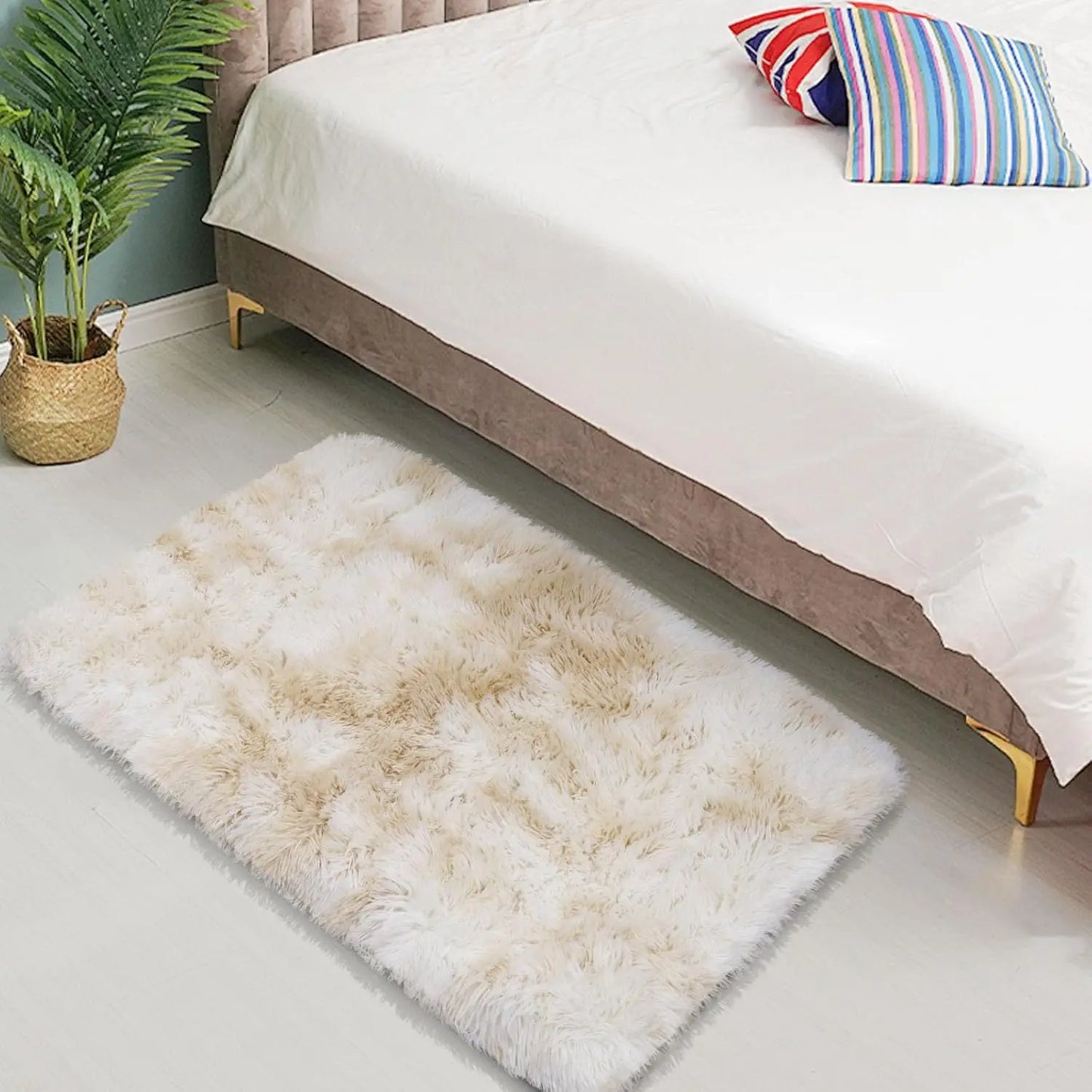 VIKAMA Silk Wool Soft Rug Bedroom Living Room Baby Room Washable Floor Mat Home Decor