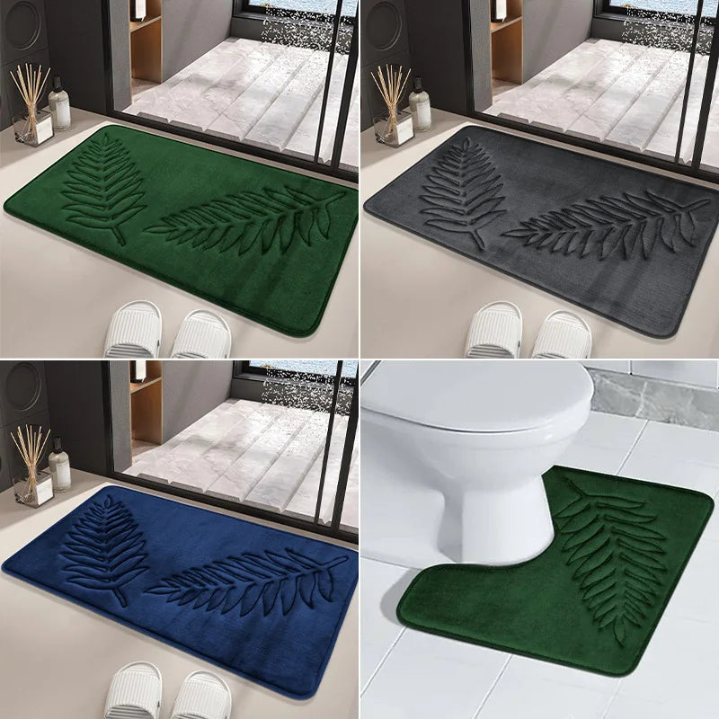 3PCS Bath Mat Set Non-Slip Soft Quick-Dry Absorbent Machine Washable Bathroom Rugs Home Floor Decor